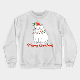 FUNNY KITTEN/ Merry Christmas Cat Crewneck Sweatshirt